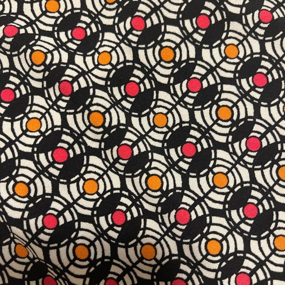 George Stretch Women's XL Black White Pink Orange Geometric Knee Length Skirt - Picture 5 of 7
